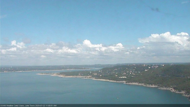 Lake Travis webcam, July 22, 2020 11:00 AM CT