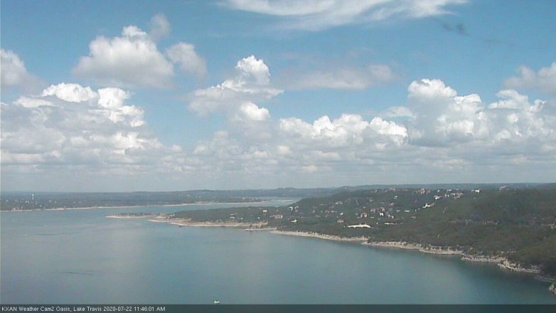 Lake Travis webcam, July 22, 2020 11:45 AM CT