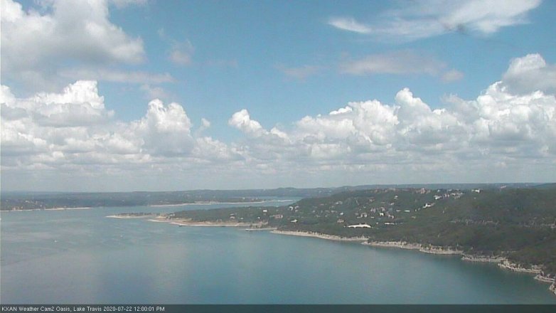 Lake Travis webcam, July 22, 2020 12:00 PM CT