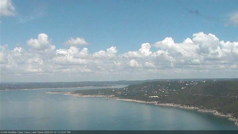 Lake Travis webcam, July 22, 2020 12:25 PM CT