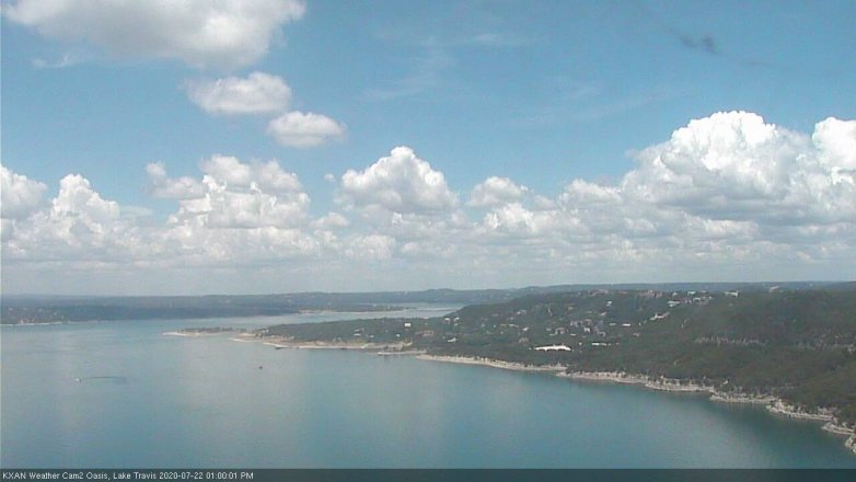 Lake Travis webcam, July 22, 2020 1:00 PM CT