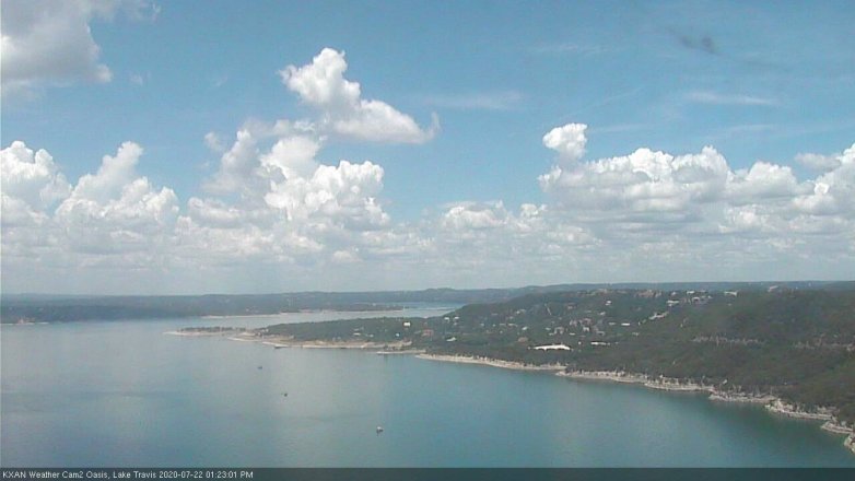 Lake Travis webcam, July 22, 2020 1:25 PM CT