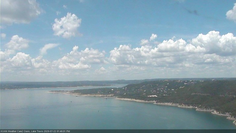Lake Travis webcam, July 22, 2020 1:45 PM CT