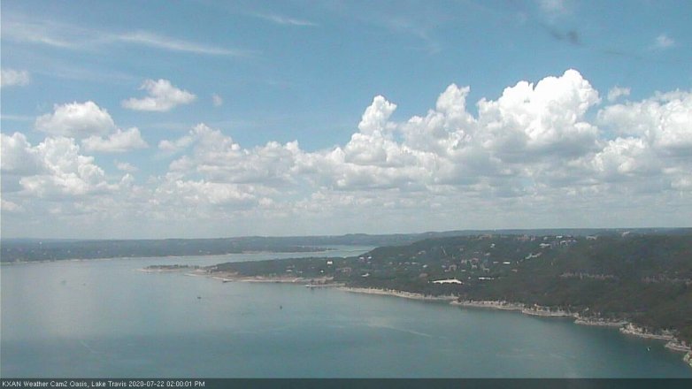 Lake Travis webcam, July 22, 2020 2:00 PM CT