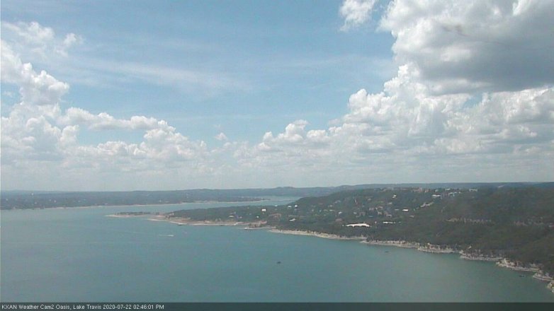 Lake Travis webcam, July 22, 2020 2:45 PM CT