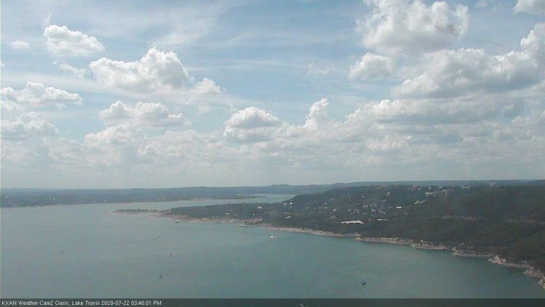 Lake Travis webcam, July 22, 2020 3:45 PM CT