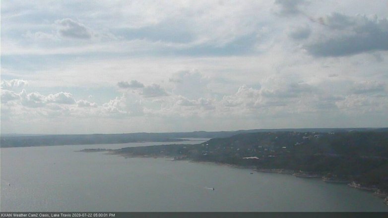 Lake Travis webcam, July 22, 2020 5:00 PM CT