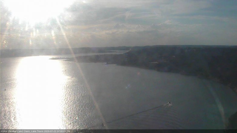 Lake Travis webcam, July 22, 2020 7:00 PM CT