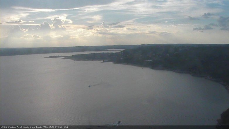 Lake Travis webcam, July 22, 2020 7:25 PM CT