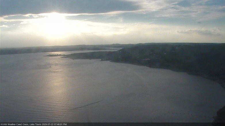 Lake Travis webcam, July 22, 2020 7:45 PM CT