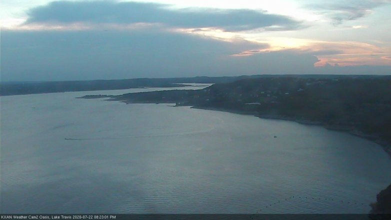 Lake Travis webcam, July 22, 2020 8:25 PM CT