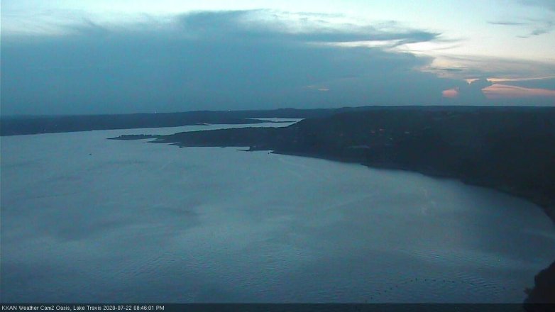 Lake Travis webcam, July 22, 2020 8:45 PM CT