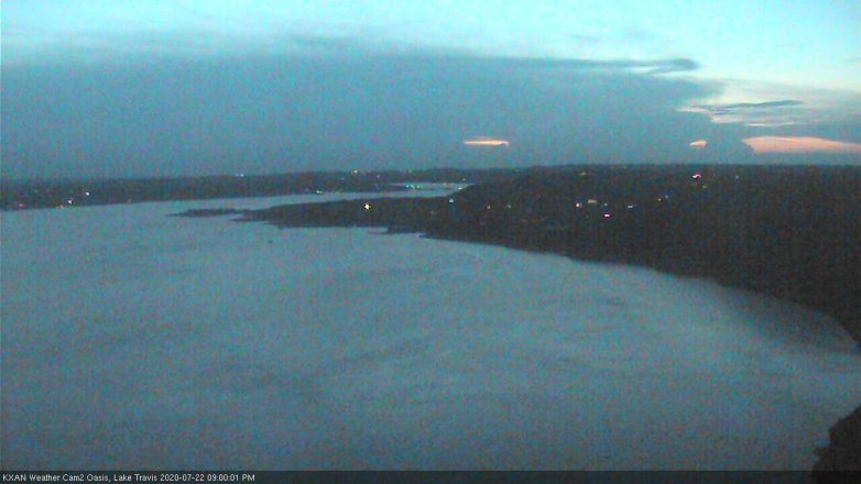 Lake Travis webcam, July 22, 2020 9:00 PM CT