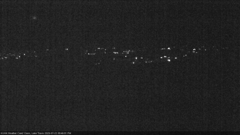 Lake Travis webcam, July 22, 2020 9:45 PM CT