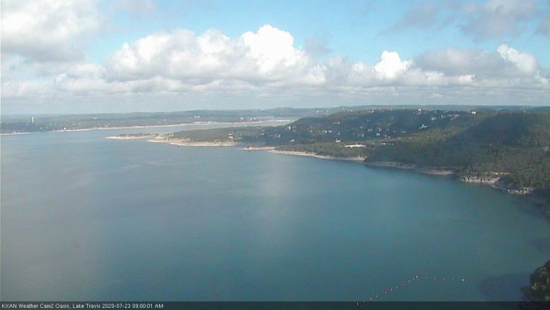 Lake Travis webcam, July 23, 2020 9:00 AM CT