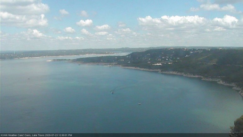 Lake Travis webcam, July 23, 2020 12:00 PM CT