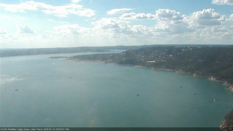 Lake Travis webcam, July 23, 2020 5:00 PM CT