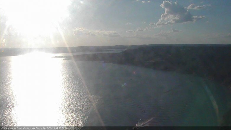 Lake Travis webcam, July 23, 2020 7:00 PM CT