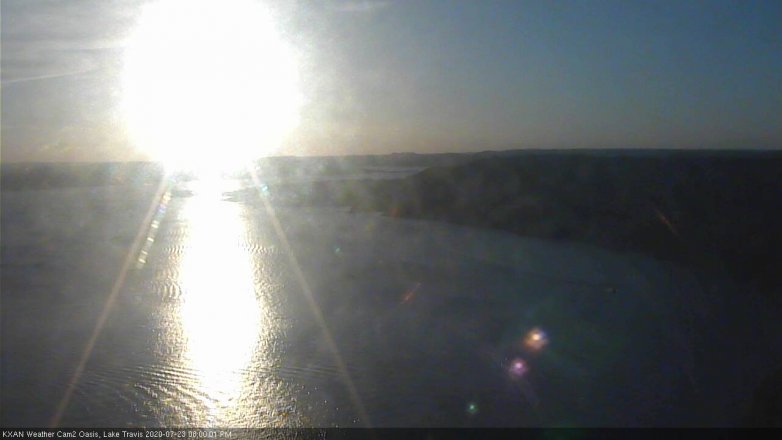 Lake Travis webcam, July 23, 2020 8:00 PM CT