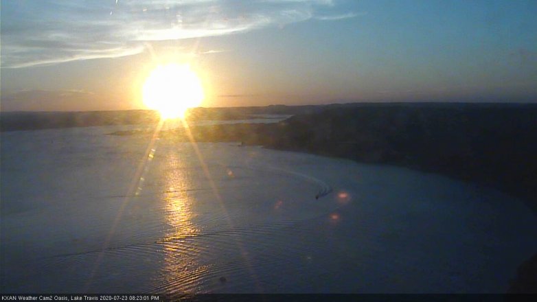 Lake Travis webcam, July 23, 2020 8:25 PM CT