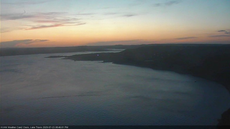 Lake Travis webcam, July 23, 2020 8:45 PM CT