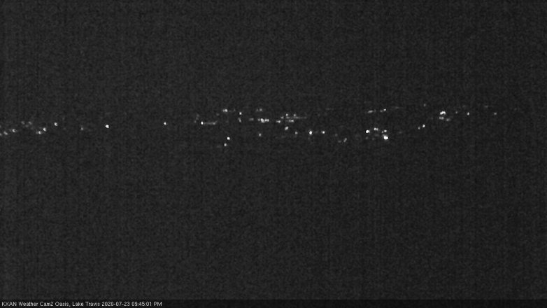 Lake Travis webcam, July 23, 2020 9:45 PM CT