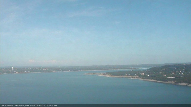 Lake Travis webcam, July 24, 2020 9:00 AM CT