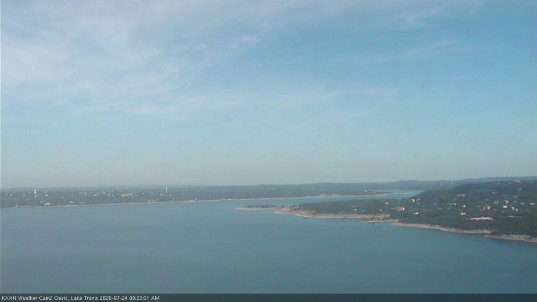 Lake Travis webcam, July 24, 2020 9:25 AM CT
