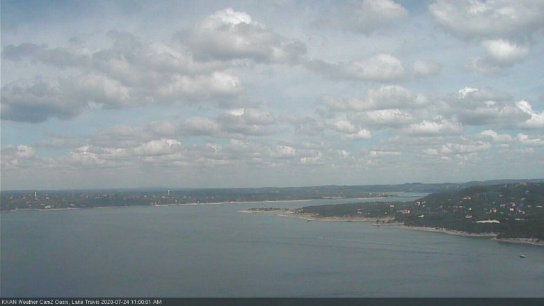 Lake Travis webcam, July 24, 2020 11:00 AM CT