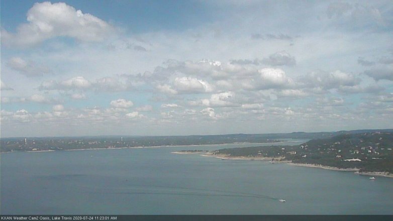 Lake Travis webcam, July 24, 2020 11:25 AM CT