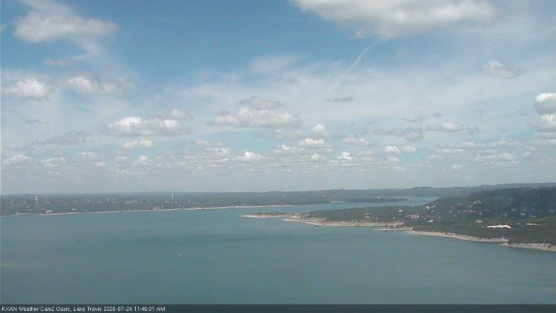 Lake Travis webcam, July 24, 2020 11:45 AM CT