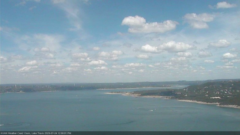 Lake Travis webcam, July 24, 2020 12:00 PM CT