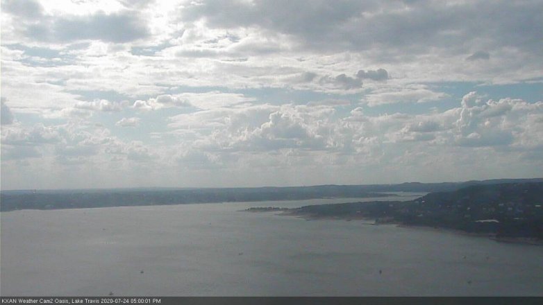 Lake Travis webcam, July 24, 2020 5:00 PM CT