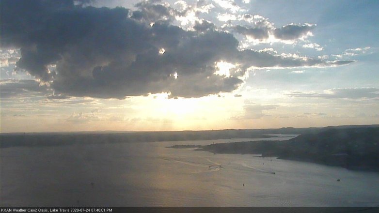 Lake Travis webcam, July 24, 2020 7:45 PM CT