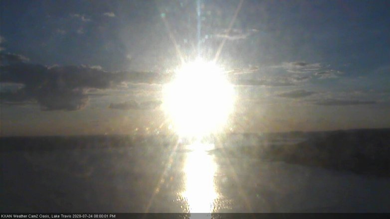Lake Travis webcam, July 24, 2020 8:00 PM CT