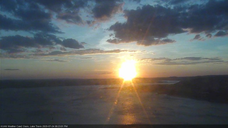 Lake Travis webcam, July 24, 2020 8:25 PM CT