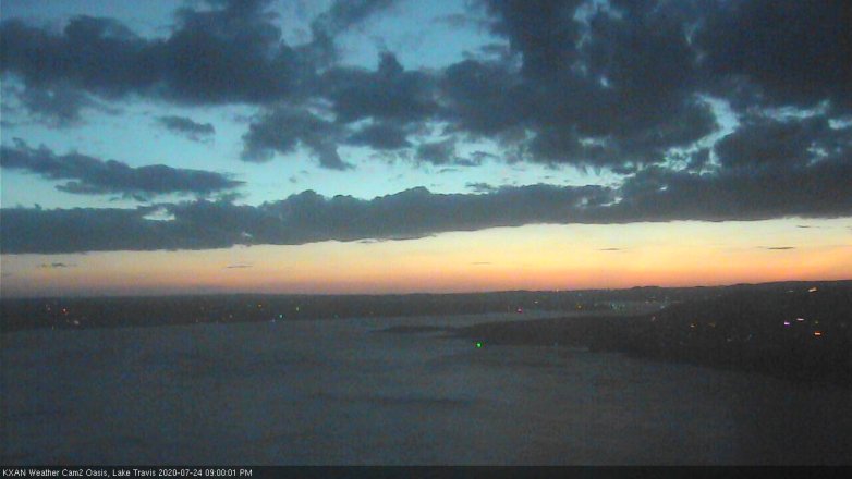 Lake Travis webcam, July 24, 2020 9:00 PM CT