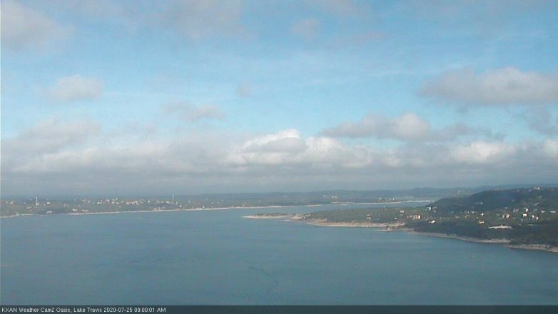 Lake Travis webcam, July 25, 2020 9:00 AM CT