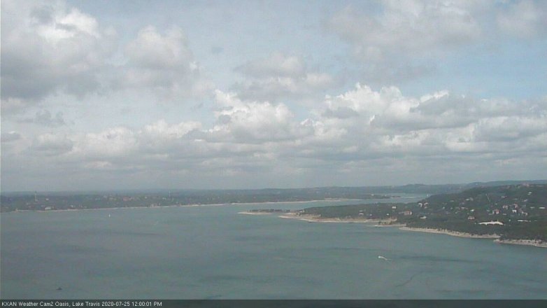 Lake Travis webcam, July 25, 2020 12:00 PM CT