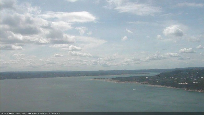 Lake Travis webcam, July 25, 2020 3:45 PM CT