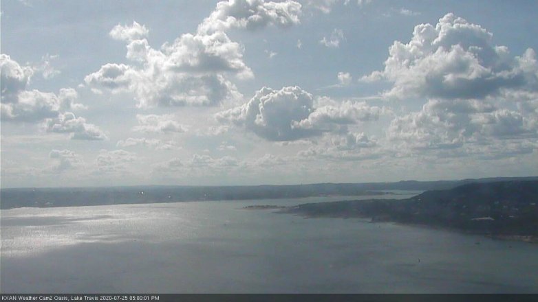 Lake Travis webcam, July 25, 2020 5:00 PM CT
