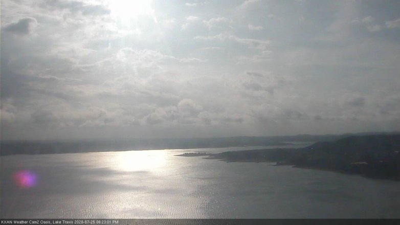 Lake Travis webcam, July 25, 2020 6:25 PM CT