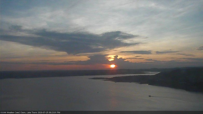 Lake Travis webcam, July 25, 2020 8:25 PM CT