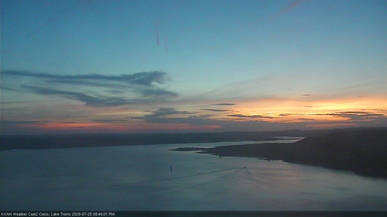Lake Travis webcam, July 25, 2020 8:45 PM CT