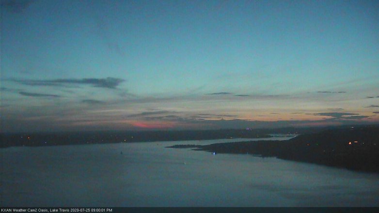 Lake Travis webcam, July 25, 2020 9:00 PM CT