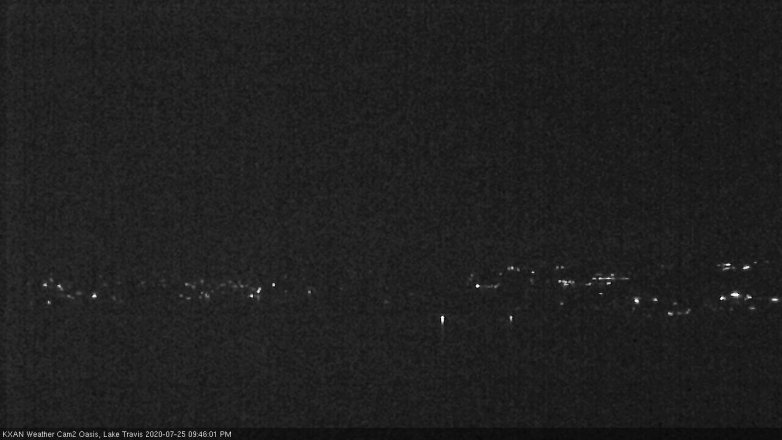 Lake Travis webcam, July 25, 2020 9:45 PM CT