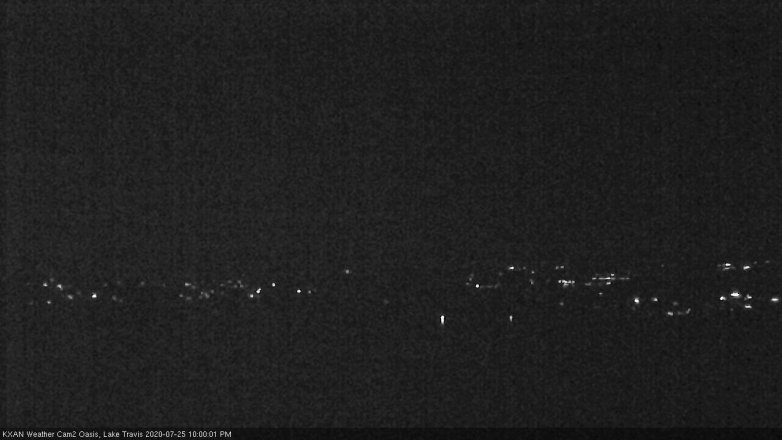 Lake Travis webcam, July 25, 2020 10:00 PM CT