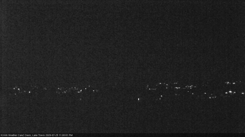 Lake Travis webcam, July 25, 2020 11:00 PM CT