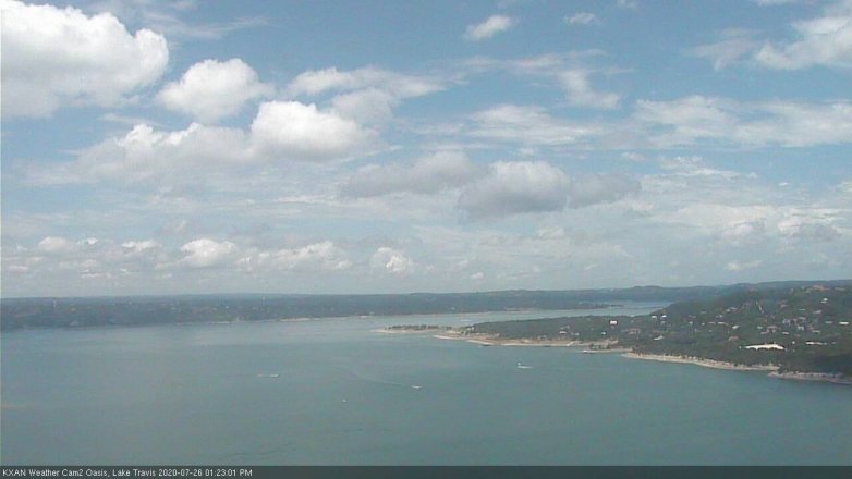 Lake Travis webcam, July 26, 2020 1:25 PM CT