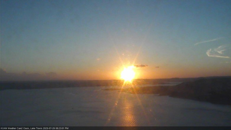 Lake Travis webcam, July 26, 2020 8:25 PM CT